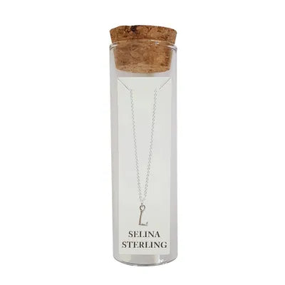 Bottled Letter Necklaces - Silver